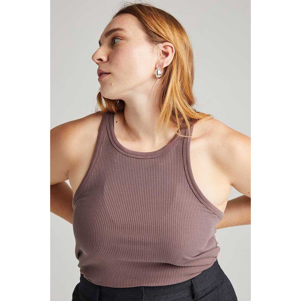 Richer Poorer Vintage Rib Tank-Plum Smoke Size Small Minimalist Casual Essential